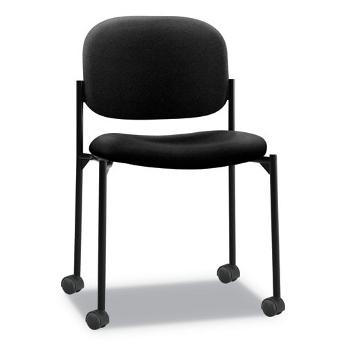 Vl606 Stacking Guest Chair Without Arms, Supports Up To 250 Lb, Charcoal Seat/back, Black Base